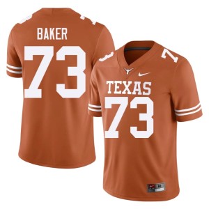 College Football #73 Limited Texas Brandon Baker Orange Men's Jerseys 480804-282