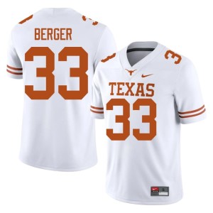 College Football White Texas Longhorns Carson Berger #33 Men 2026 Jerseys 929356-373