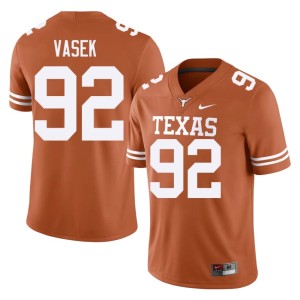 College Football Men's Game Colton Vasek Orange #92 Longhorns Jerseys 240569-709