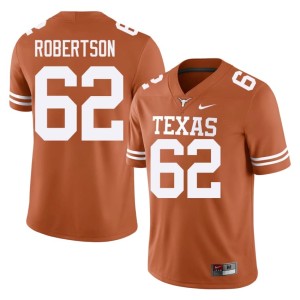 College Football #62 Longhorns Game Connor Robertson Mens Orange Jerseys 207809-735