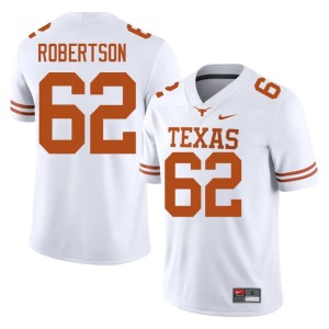 College Football Horns Replica #62 Connor Robertson White Men's Jersey 507705-963