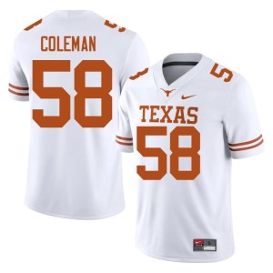 College Football Devin Coleman University of Texas Longhorns Embroidery White Men's #58 Jerseys 414902-392