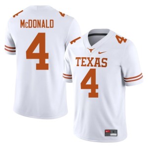 College Football Longhorns Jelani McDonald #4 White Men's Limited Jerseys 281401-300