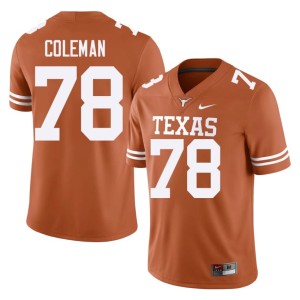 College Football Jordan Coleman Game Men Burnt Orange Orange #78 Jerseys 664249-288