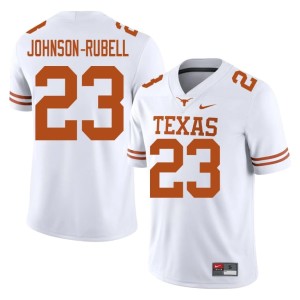 College Football Jordon Johnson-Rubell White Mens #23 Longhorns NCAA Jerseys 257810-217