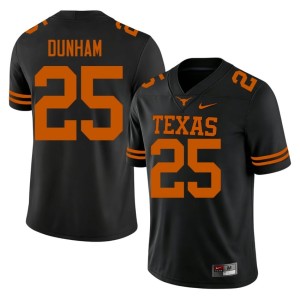 College Football Black #25 Men's University of Texas Replica Luke Dunham Jerseys 363240-520