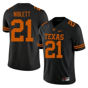 College Football Ryan Niblett UT Longhorns Black #21 Mens Player Jerseys 601955-451