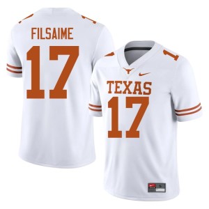 College Football Xavier Filsaime Mens Stitched #17 University of Texas White Jerseys 657261-732