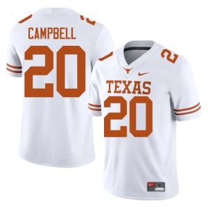 College Football Burnt Orange Official Earl Campbell #20 White Men's Jerseys 573653-253