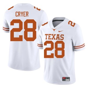 College Football #28 Men Justin Cryer High School UT White Jersey 342303-871