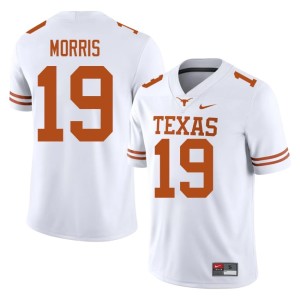 College Football Texas Mens Alumni #19 MJ Morris White Jerseys 987645-738