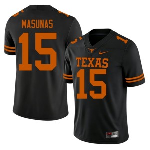 College Football Men's NCAA Black #15 Michael Masunas UT Jerseys 373335-608