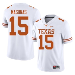 College Football Michael Masunas Texas #15 White Stitched Mens Jerseys 912254-675