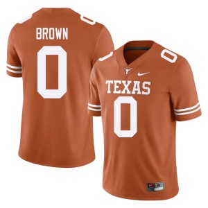 College Football Embroidery Texas Raleek Brown #0 Mens Orange Jersey 664480-622