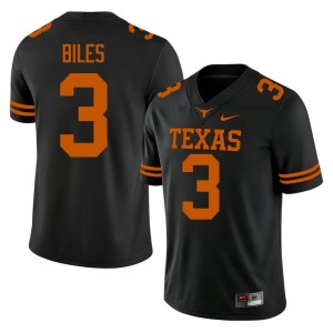 College Football Longhorns Men's Black Rasheem Biles #3 High School Jersey 463325-288