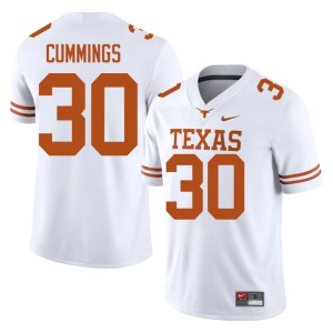 College Football #30 Mens University Texas Athletics White Rocky Cummings Jerseys 342274-803