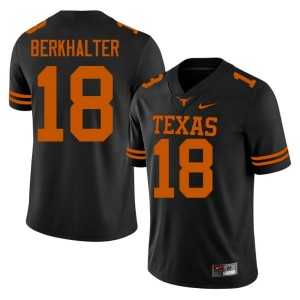 College Football #18 Sterling Berkhalter Replica Men Texas Longhorns Black Jersey 597035-668