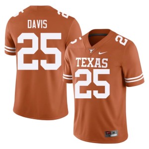 College Football #25 High School Men Toray Davis Orange Texas Longhorns Jerseys 313376-255