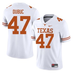 College Football Embroidery White Trey Dubuc #47 Texas Athletics Mens Jersey 642108-212