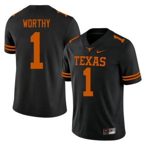 College Football Texas Athletics #1 Game Xavier Worthy Men Black Jersey 569254-312