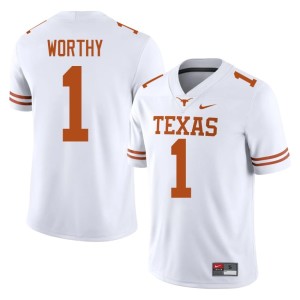 College Football Men Xavier Worthy White UT #1 University Jersey 377107-689