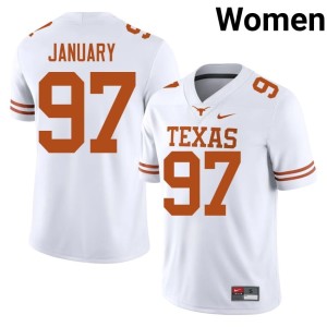 College Football White Stitched Texas Longhorns Womens #97 Alex January Jersey 808306-724