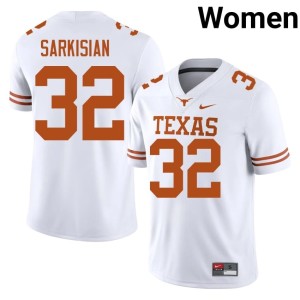 College Football Women's Longhorns Brady Sarkisian #32 White Game Jersey 703358-122