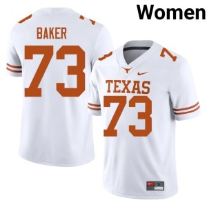 College Football Texas White Brandon Baker High School Womens #73 Jerseys 886596-160