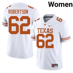 College Football Women White Player Texas #62 Connor Robertson Jersey 737922-160