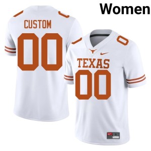 College Football Player Custom #00 UT White Women's Jersey 945092-247
