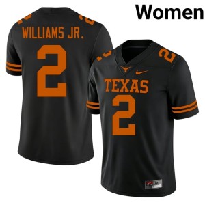College Football Women Black Stitched Derek Williams Jr. #2 Longhorns Jersey 966289-682