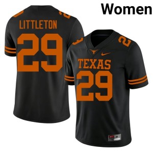 College Football Limited Women Graceson Littleton #29 University of Texas Longhorns Black Jerseys 429946-489