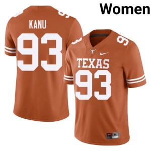 College Football Stitched Women's Orange #93 Hero Kanu Burnt Orange Jersey 848432-745
