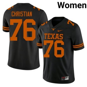 College Football Black Longhorns Game Jackson Christian Women's #76 Jerseys 993504-455
