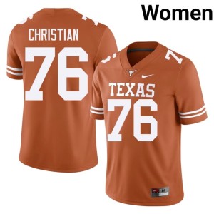 College Football Replica Orange Women's Texas Athletics #76 Jackson Christian Jerseys 406852-539