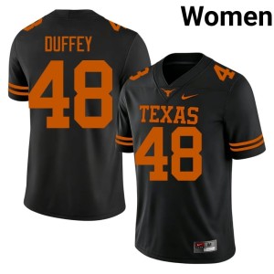College Football #48 Women's Texas Longhorns Black Jackson Duffey Embroidery Jerseys 230526-862