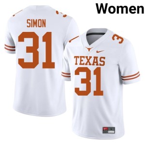 College Football James Simon Texas 2026 Women #31 White Jersey 817115-535
