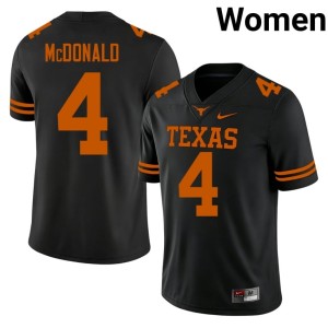 College Football Jelani McDonald High School Horns #4 Womens Black Jersey 654125-280