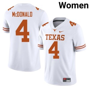 College Football Limited #4 Horns Jelani McDonald Womens White Jerseys 504415-321