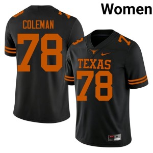 College Football Texas #78 Jordan Coleman 2026-27 Black Womens Jerseys 947687-982