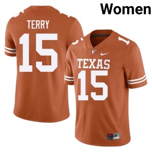College Football Womens #15 Game Texas Orange Justus Terry Jerseys 909601-188