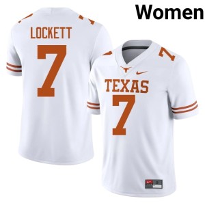 College Football Official Women's White The Horns Kaliq Lockett #7 Jersey 485418-832