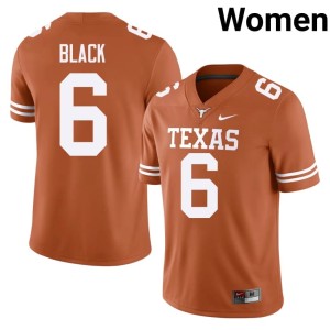 College Football Women's Embroidery Kobe Black #6 Orange Longhorns Jerseys 390153-457