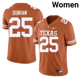 College Football Orange The Horns #25 Luke Dunham Womens High School Jersey 501279-259