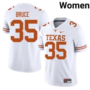 College Football Official White #35 Burnt Orange McCoy Bruce Womens Jerseys 568597-908
