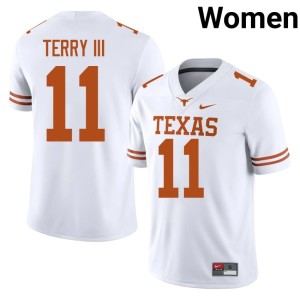 College Football Official White Women's University of Texas Longhorns #11 Michael Terry III Jerseys 675168-313