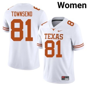 College Football Women's NCAA Texas Longhorns White Nick Townsend #81 Jersey 454102-362