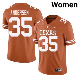 College Football Stitched Burnt Orange Womens Orange #35 Rett Andersen Jersey 706656-818