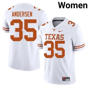 College Football #35 Rett Andersen Women UT University White Jerseys 935017-269