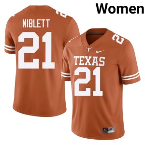 College Football Women Orange Official UT #21 Ryan Niblett Jersey 975048-362